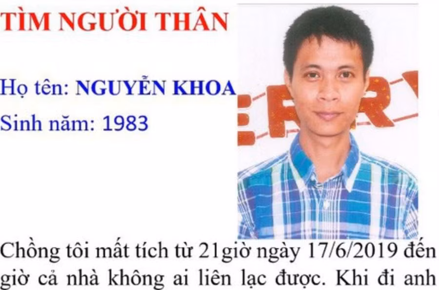 Chồng đi nhậu 2 ngày chưa về, vợ đăng thông tin lên mạng nhờ tìm kiếm