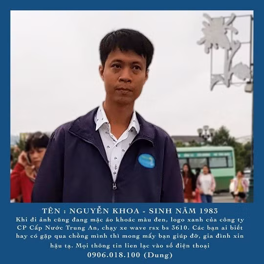 Vợ đăng thông tin lên mạng tìm chồng sau 2 ngày đi nhậu chưa về - Ảnh 2.