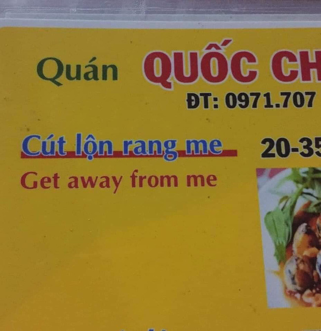 Cười đau bụng với menu tiếng Anh bá đạo made by chị Google, 99% không biết "get away from me" là món gì - Ảnh 13. Cười đau bụng với menu tiếng Anh bá đạo made by chị Google, 99% không biết "get away from me" là món gì - Ảnh 13.
