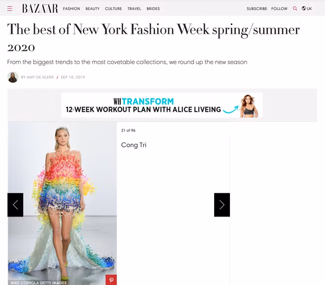 NTK Công Trí được truyền thông Mỹ đánh giá cao bộ sưu tập mới trình diễn - ảnh 2