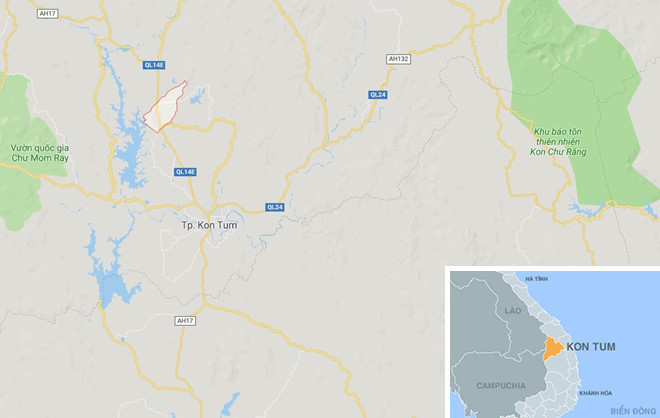 Thị trấn Đắk Hà, nơi có xưởng sản xuất ma túy. Ảnh:Google Maps. Noi nguoi Trung Quoc chua 13 tan vat lieu san xuat ma tuy hinh anh 8