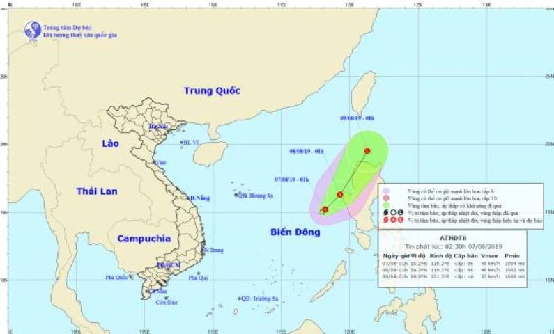 Áp thấp nhiệt đới trên Biển Đông rủi ro thiên tai cấp độ 3