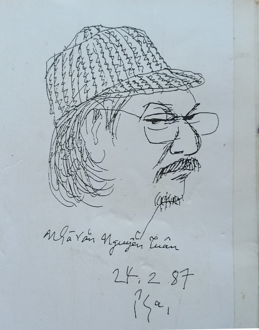 Những nét ký họa cuối cùng về nhà văn Nguyễn Tuân của họa sĩ Bùi Xuân Phái.