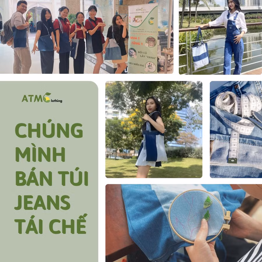 Sản phẩm tái chế từ quần áo cũ và các mẫu thiết kế từ gợi ý của AI.