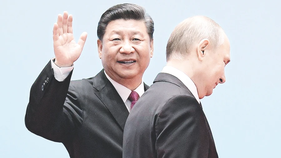 Chủ tịch Trung Quốc Tập Cận Bình và Tổng thống Nga V.Putin. Ảnh: Kommersant