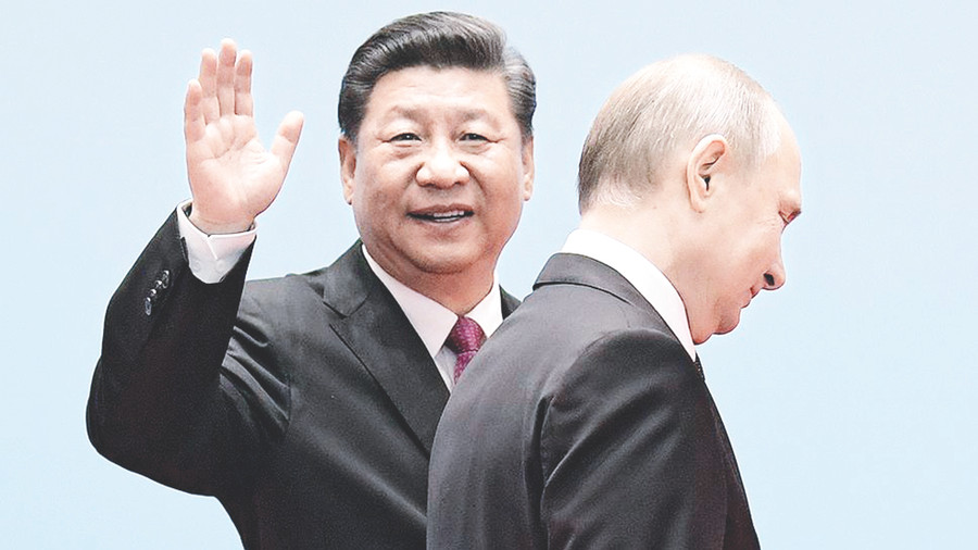 Chủ tịch Trung Quốc Tập Cận Bình và Tổng thống Nga V.Putin. Ảnh: Kommersant