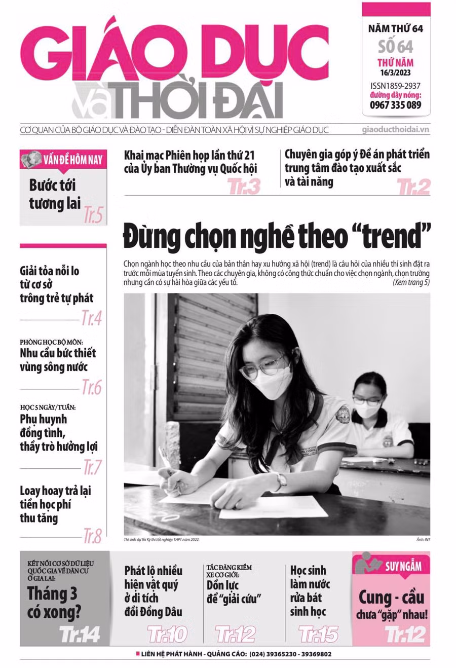 Tin tức báo in 16/3: Đừng chọn nghề theo 'trend'