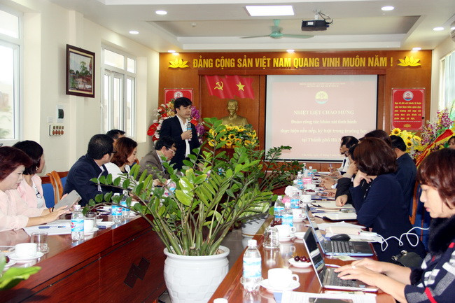 Đoàn công tác của Bộ GD&ĐT khảo sát tình hình thực hiện nền nếp, kỷ luật trong trường học tại T.P Hà Nội Đoàn công tác của Bộ GD&ĐT khảo sát tình hình thực hiện nền nếp, kỷ luật trong trường học tại T.P Hà Nội