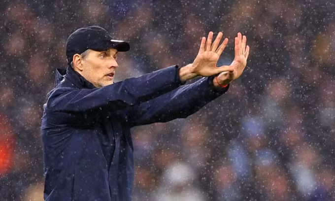 Tuchel trong trận đội nhà thua Man City 0-3 ở tứ kết Champions League.