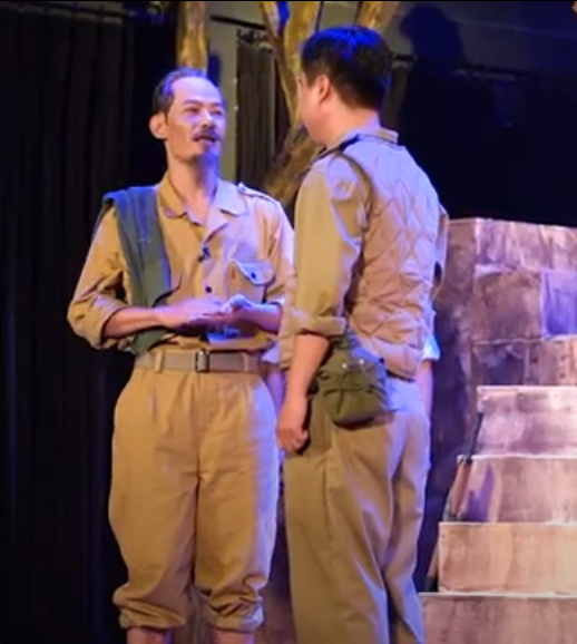 Hình tượng Bác Hồ trong vở kịch &apos;Đêm trắng&apos; của Nhà hát Kịch Việt Nam, bản dựng năm 2021. Ảnh: NHKVN.