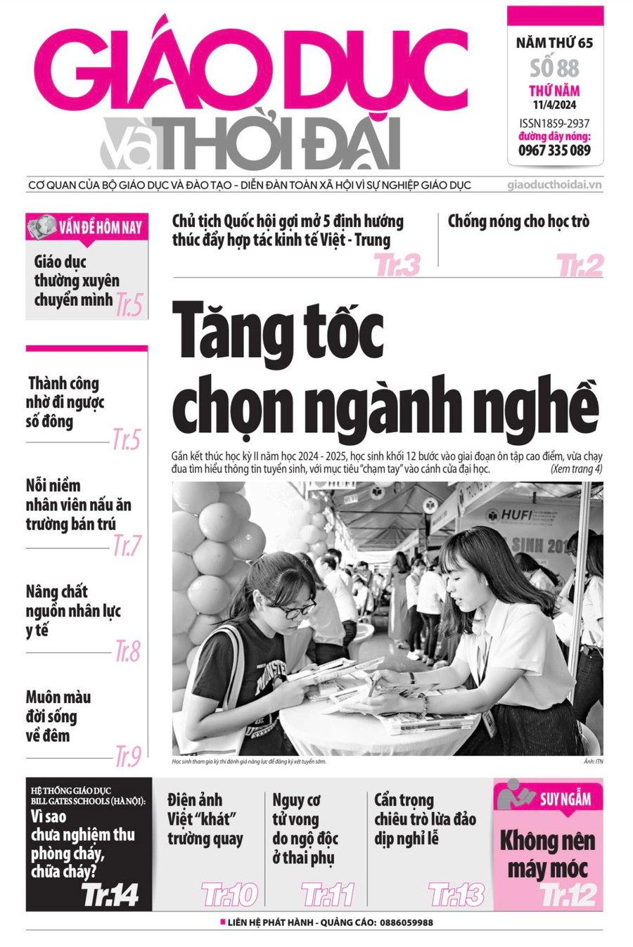 Tin tức báo in 11/4: Nỗi niềm nhân viên nấu ăn trường bán trú