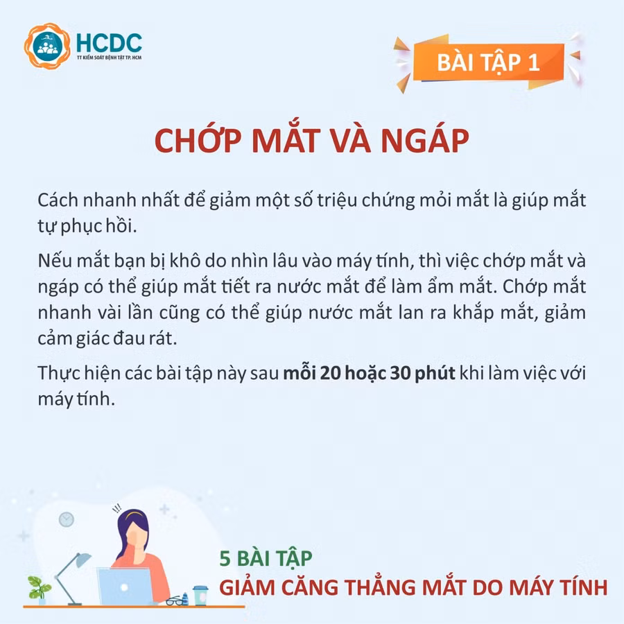 Cách giảm căng thẳng cho mắt khi làm việc nhiều với máy tính ảnh 2