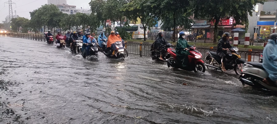 Triều cường dâng cao gây ngập đô thị là vấn đề đau đầu cho các cấp quản lý hiện nay.