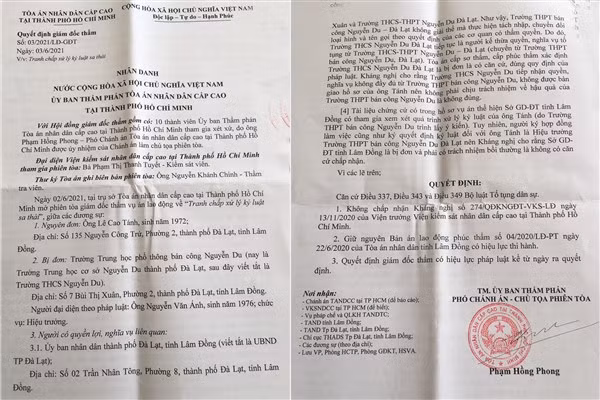 Quyết định giám đốc thẩm ngày 3/6/2021 của Ủy ban Thẩm phán TAND Cấp cao tại TPHCM khép lại 15 năm đi kiện của ông Tánh.