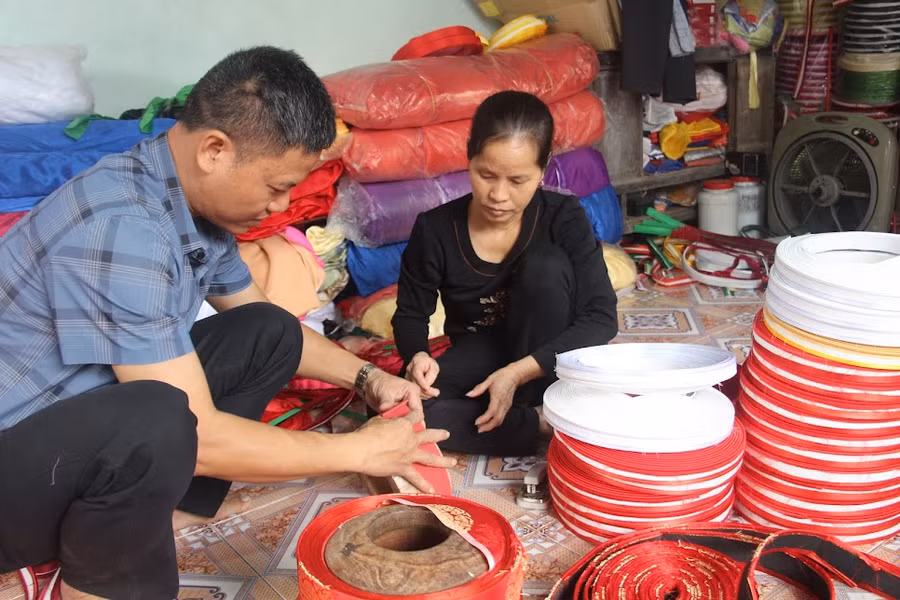 Nghề làm khăn xếp ở Giáp Nhất đã có khoảng hơn 200 năm.