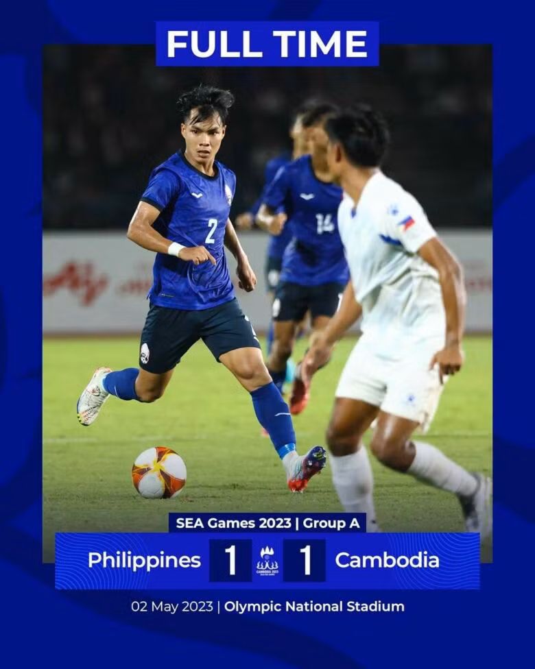 U22 Campuchia và U22 Philippines hoà 1-1.