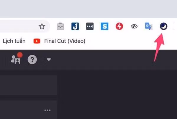 Biểu tượng của tiện ích Zen Dark Mode sẽ xuất hiện ở cuối thanh địa chỉ. Ảnh: Minh Hoàng.