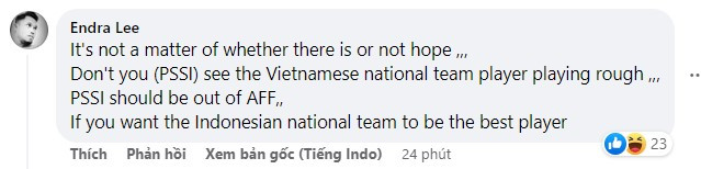 Những bình luận đòi rời AFF của cổ động viên Indonesia. Những bình luận đòi rời AFF của cổ động viên Indonesia.