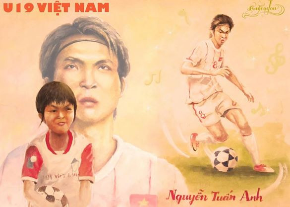 Thú vị bộ tranh vẽ về các cầu thủ U19 Việt Nam ảnh 3 Thú vị bộ tranh vẽ về các cầu thủ U19 Việt Nam ảnh 3
