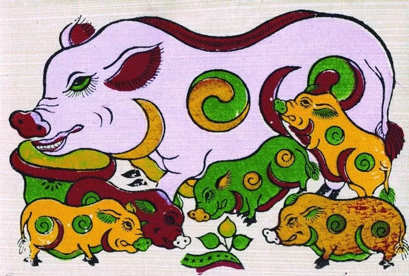 Theo quan niệm của dân gian con lợn là vật đem lại rất nhiều may mắn và sung sướng. Ảnh minh họa. Nguồn Internet.