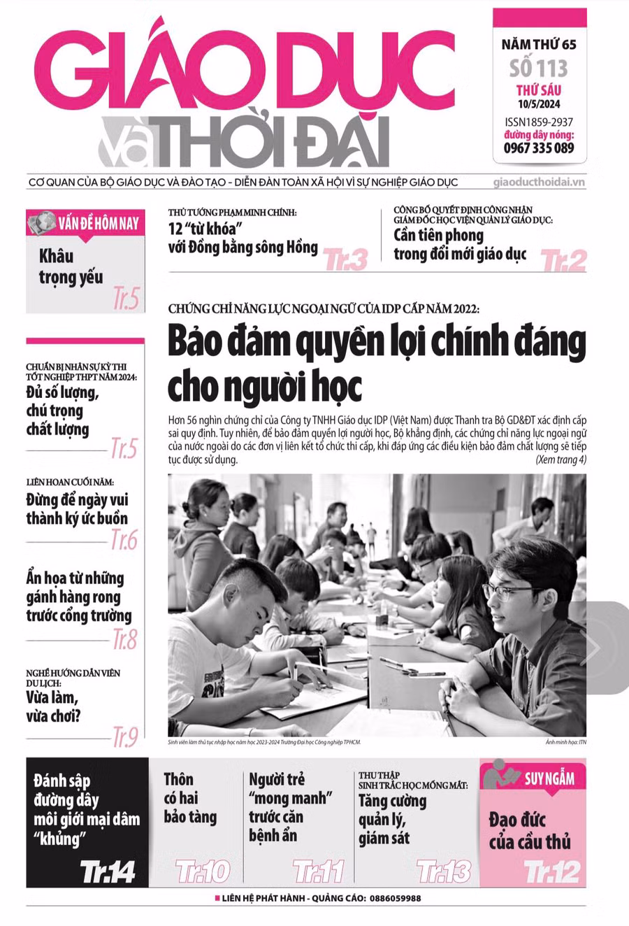 Tin tức báo in 10/5: Bảo đảm quyền lợi cho người học IELTS