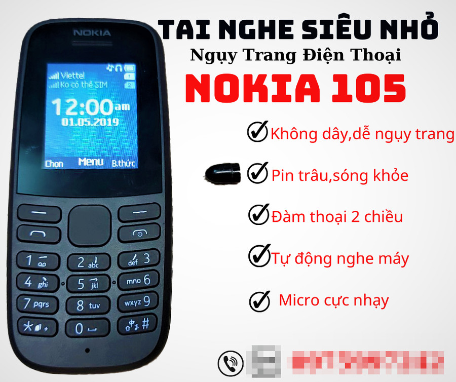 Bộ phận thu tín hiệu cho tai nghe siêu nhỏ được ngụy trang thành một chiếc điện thoại cổ. Ảnh: FB