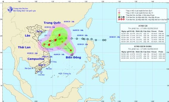 Bão số 5 vào vùng biển các tỉnh từ Hà Tĩnh đến Quảng Nam