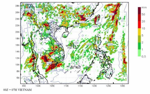 Dự báo khí áp mực biển và tổng lượng mưa bằng mô hình WRF Dự báo khí áp mực biển và tổng lượng mưa bằng mô hình WRF