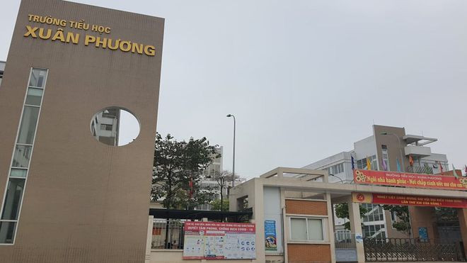 Học sinh lớp 3 Trường tiểu học Xuân Phương được xác nhận dương tính với Covid-19. Ảnh: VH.