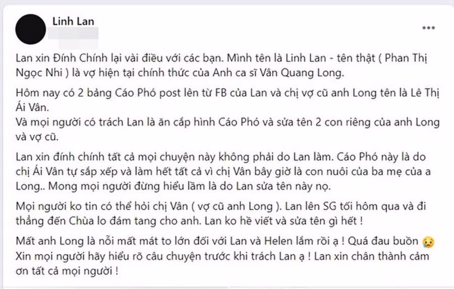 Ba mẹ Vân Quang Long chính thức nói về việc không nhận con dâu, cháu nội ảnh 3