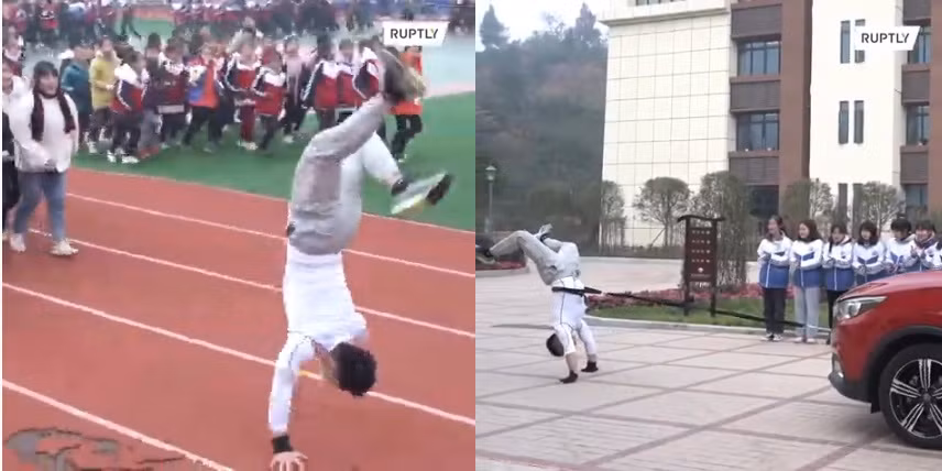 Thầy giáo 28 tuổi đi bằng tay nhanh hơn người chạy bộ 