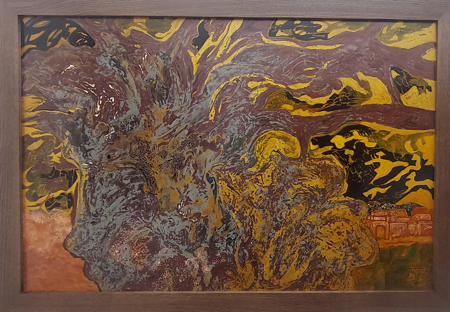 Tác phẩm &apos;Quê nhà&apos;, sơn mài – Nguyễn Trường Linh