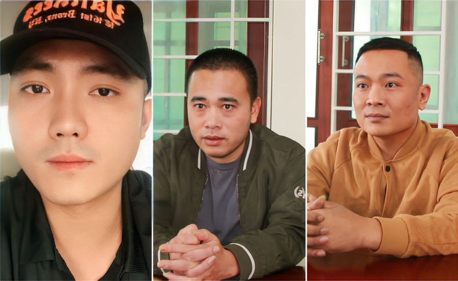 Nguyễn Đức Tuấn (trái), Phạm Đình Bình (giữa) và Phạm Đức Cung cầm đầu một đường dây cá độ bóng đá trên địa bàn 2 tỉnh Nghệ An và Hà Tĩnh.