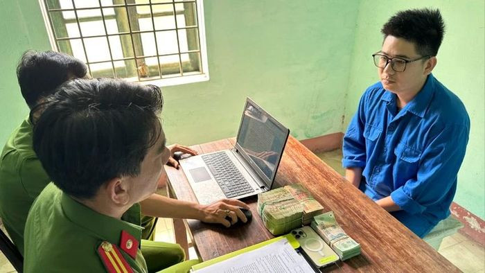 Trần Phước Trọng Nhân tại cơ quan Công an. (Ảnh: CACC).