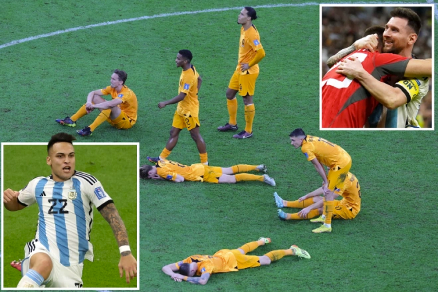 Cầu thủ Hà Lan đổ gục sau khi Lautaro Martinez thực hiện chính xác quả luân lưu quyết định đưa Argentina vào bán kết. Cầu thủ Hà Lan đổ gục sau khi Lautaro Martinez thực hiện chính xác quả luân lưu quyết định đưa Argentina vào bán kết.