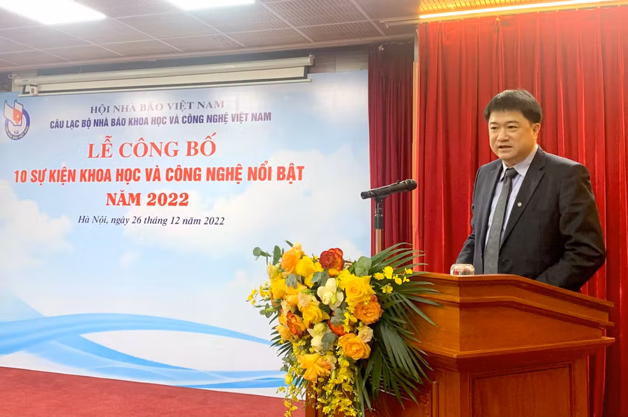 Ông Chu Hoàng Hà, Phó Chủ tịch Viện Hàn lâm Khoa học và Công nghệ Việt Nam phát biểu tại sự kiện.