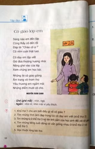 Bài thơ “Cô giáo lớp em” của nhà thơ Nguyễn Xuân Sanh in trong sách Tiếng Việt lớp 2 tập 1 (tái bản), NXB Giáo dục - 2008.