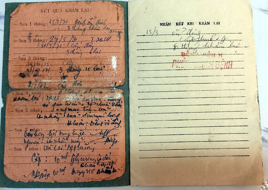 Giấy tờ khám bệnh của của ông Hà Hữu Hiệu trước đây Giấy tờ khám bệnh của của ông Hà Hữu Hiệu trước đây