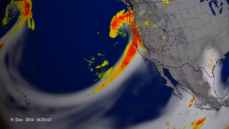 Sông khí quyển gây mưa lớn tại bang California.