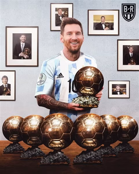 Messi giành danh hiệu Quả bóng vàng thứ 7.