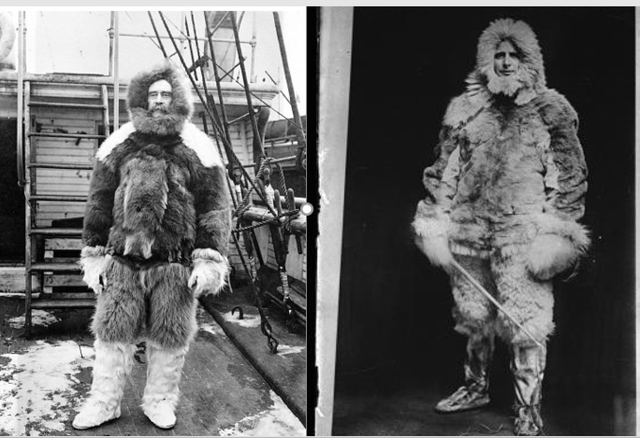 Nhà thám hiểm Robert Peary (trái) và Donald Baxter MacMillan.