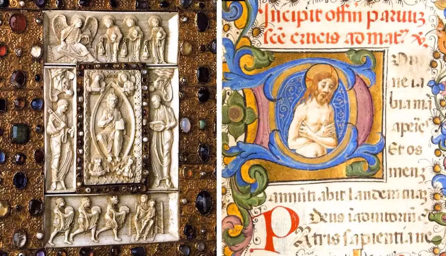 Sách phát sáng giá trị ở cả nội dung lẫn chất liệu, vì được dát kim loại quý và đôi khi đính cả trân bảo. Ảnh: Thecollector.com.