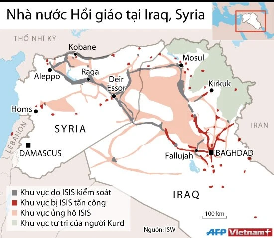 Đồ họa về hoạt động của Nhà nước Hồi giáo tại Iraq và Syria