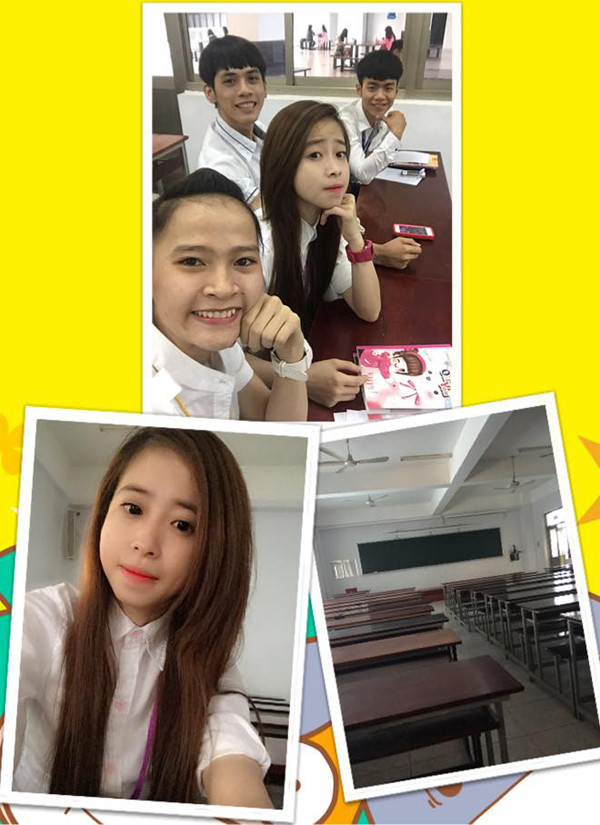 Hình ảnh giản dị của hot girl làng võ ở trường học