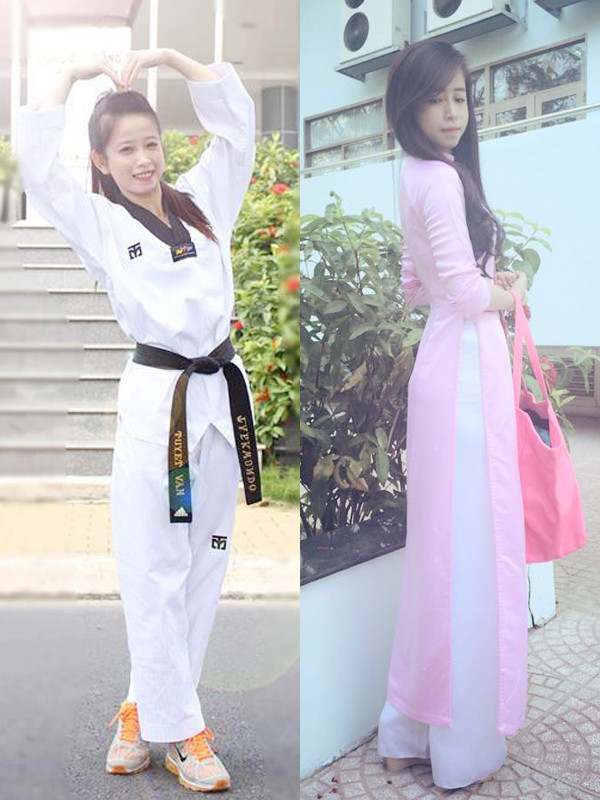 Hình ảnh giản dị của hot girl làng võ ở trường học