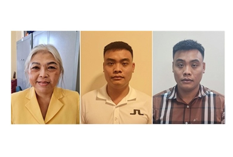 Bà trùm Châu Thị Mỹ Linh và 2 anh em đại gia đất mỏ Giang - Thanh. (Ảnh: Bộ Công an) Bà trùm Châu Thị Mỹ Linh và 2 anh em đại gia đất mỏ Giang - Thanh. (Ảnh: Bộ Công an)