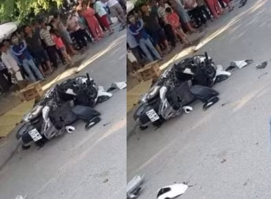 Hiện trường vụ tai nạn.