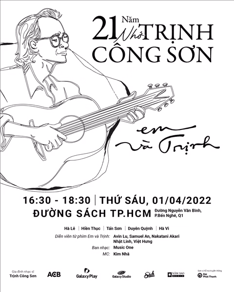 Poster chương trình “21 năm nhớ Trịnh Công Sơn”.