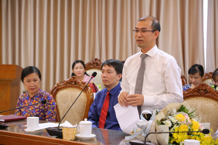 Ông Nguyễn Tiến Dũng - Phó Cục trưởng Cục Hợp tác quốc tế (Bộ GD&ĐT) phát biểu nhận nhiệm vụ mới. Ảnh: Việt Hà