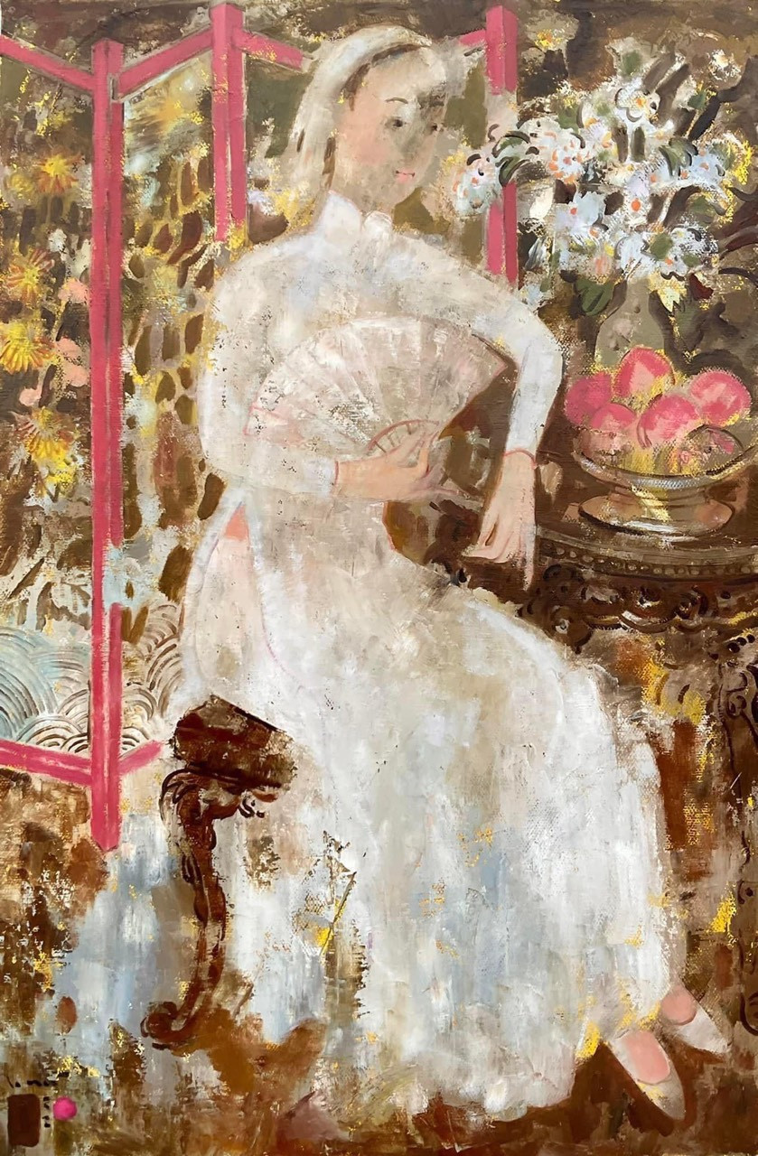 Tác phẩm &apos;Ngày không anh&apos; - Sơn dầu:120 x 80 cm.